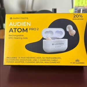 Atom Pro 2 Rechargeable Hearing Aids - White